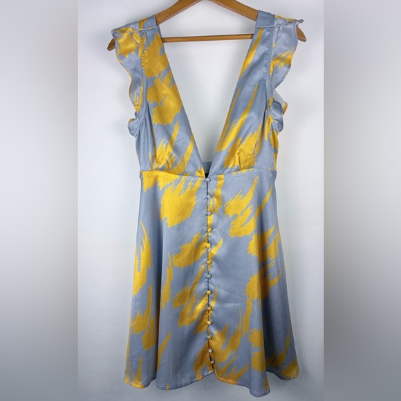 House of Harlow 1960 Dresses & Skirts - House of Harlow 1960 Blue and Yellow Brushstroke Mini Dress, Size S